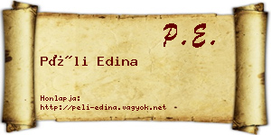 Péli Edina névjegykártya